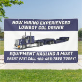 Pas nu aan Vacature Lowboy-apparatuur CDL-chauffeu Spandoek (Buitenkant)