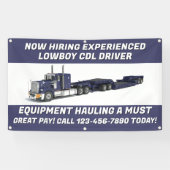 Pas nu aan Vacature Lowboy-apparatuur CDL-chauffeu Spandoek (Horizontaal)