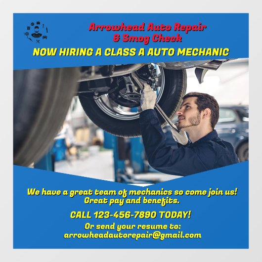 Pas nu het huren van een automonteur aan raamsticker (Vel)