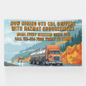 Pas nu in: gecertificeerde Hazmat CDL-chauffeurs Spandoek (Horizontaal)