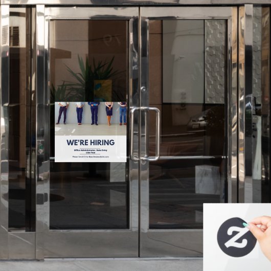 Pas nu professioneel personeel aan dat wordt aange raamsticker (Kantoordeur)