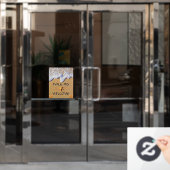 Pas Oceaan Oever Zeester Loop Binnen Welkom Aan Raamsticker (Kantoordeur)