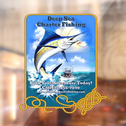 Pas Ocean Sports Vis Charter Boot Bedrijf Aan Raamsticker (Vel 2)