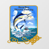 Pas Ocean Sports Vis Charter Boot Bedrijf Aan Raamsticker (Vel)