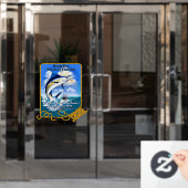 Pas Ocean Sports Vis Charter Boot Bedrijf Aan Raamsticker (Kantoordeur)