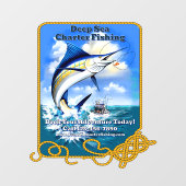 Pas Ocean Sports Vis Charter Boot Bedrijf Aan Raamsticker (Vel)