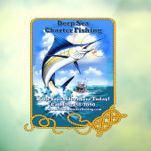 Pas Ocean Sports Vis Charter Boot Bedrijf Aan Raamsticker (Vel 3)