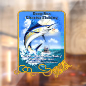 Pas Ocean Sports Vischart Charter Boot Bedrijf Aan Raamsticker (Vel 2)