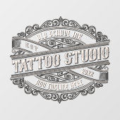 Pas Old School Ink Tattoo Shop Bedrijf aan  Raamsticker (Vel)