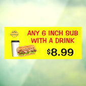 Pas om het even welke 6 Inch sub met een Drink aan Raamsticker (Vel 3)