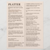 Pas online deze Elegant Food Menu & Prijs aan (Achterkant)