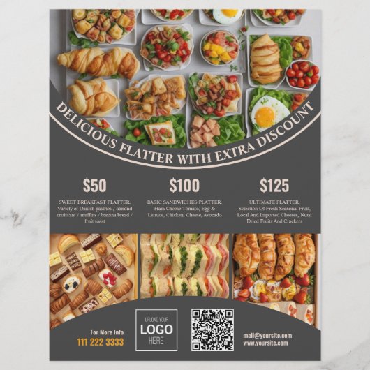 Pas online deze Elegant Food Menu & Prijs aan (Voorkant)