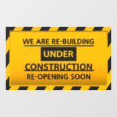 Pas ons aan herbouwen onder aanbouw raamsticker (Vel)