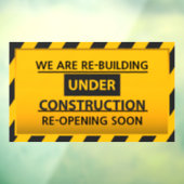 Pas ons aan herbouwen onder aanbouw raamsticker (Vel 3)