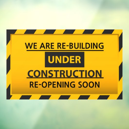 Pas ons aan herbouwen onder aanbouw raamsticker (Vel 3)