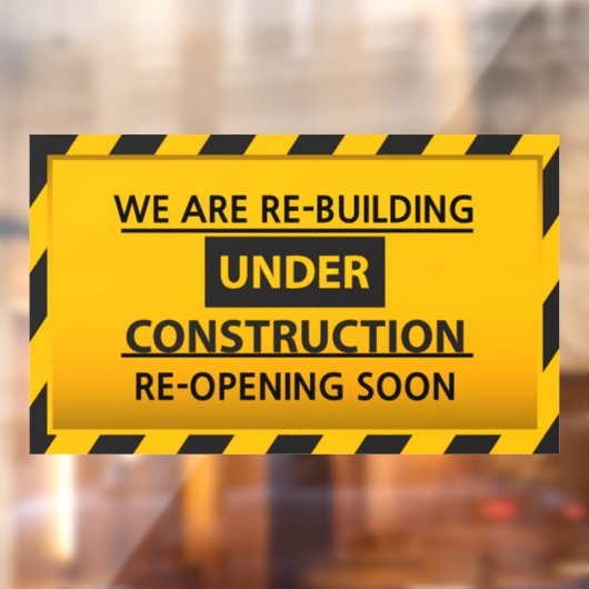 Pas ons aan herbouwen onder aanbouw raamsticker (Vel 2)