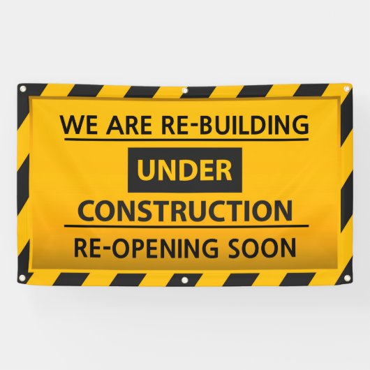 Pas ons aan herbouwen onder aanbouw spandoek (Horizontaal)