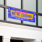 Pas ons team aan, we kijken uit spandoek (Buitenkant Gebouw)