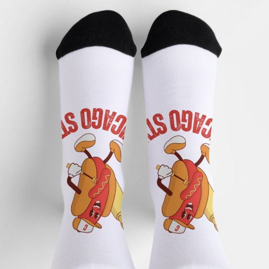 Pas Ontwerp aan Chicago Stijl Heet Hondenliefhebbe Sokken (Top)