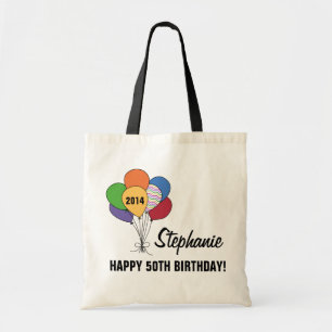 Pas onze 50e Birthday-ballontas aan Tote Bag