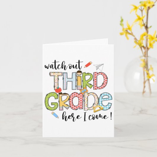 Pas op 3e klas, ik kom eraan eerste dag terug naar kaart (Gele Bloem)