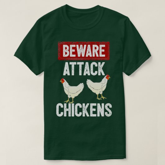Pas op Aanval Kippen Grappige Kip Boer FFA T-shirt (Design voorkant)