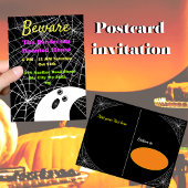 Pas op Black Spider Weds Ghost Halloween Party Feestdagenkaart