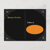 Pas op Black Spider Weds Ghost Halloween Party Feestdagenkaart (Achterkant)