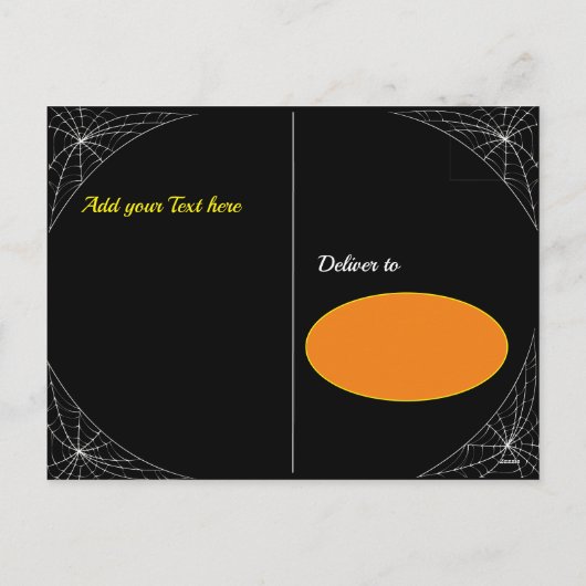 Pas op Black Spider Weds Ghost Halloween Party Feestdagenkaart (Achterkant)