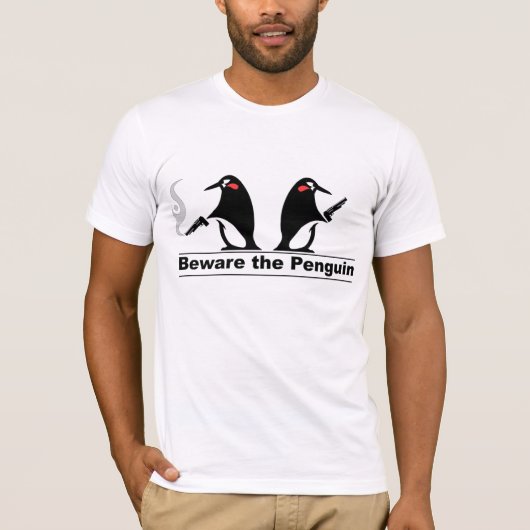 Pas op de pinguïn t-shirt (Voorkant)