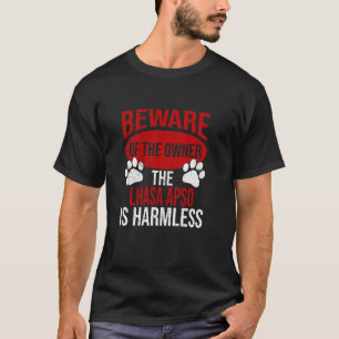 Pas op - Dog Dad Dog Mom Lhasa Apso Hondeneigenaar T-shirt