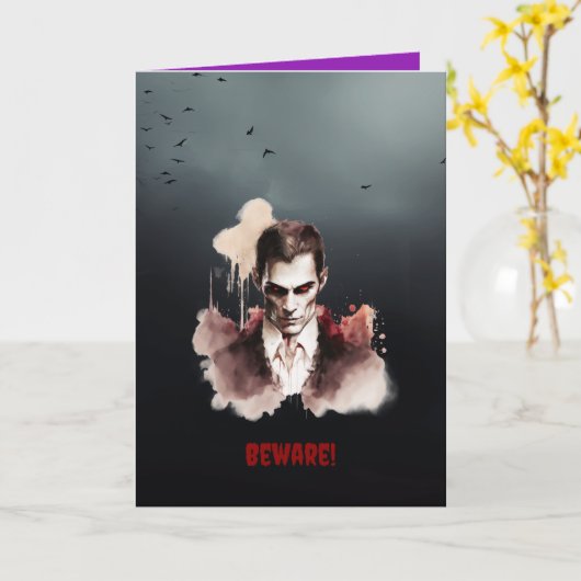 "Pas op!" Dubbele wenskaart Kaart (Gele Bloem)