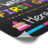 Pas op, eerste klas, hier kom ik, terug naar schoo poster (Hoek)