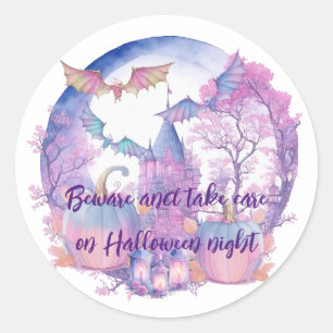Pas op en zorg voor Halloween nacht Ronde Sticker