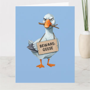 Pas op Ganzen – Grappige Boze Gans Kaart