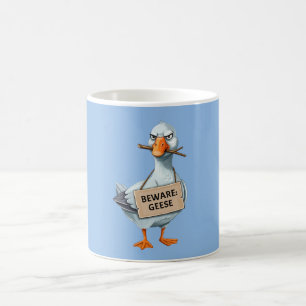 Pas op Ganzen – Grappige Boze Gans Koffiemok