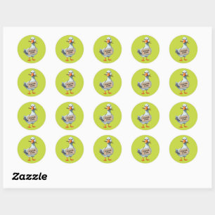 Pas op Ganzen – Grappige Boze Gans Ronde Sticker