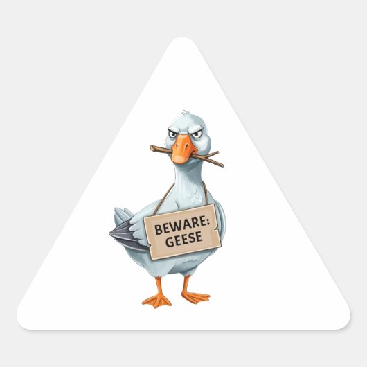 Pas op Ganzen – Grappige Boze Gans Sticker (Voorkant)