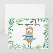 Pas op Gekke Cavia Dame cavia Briefkaart (Voorkant / Achterkant)