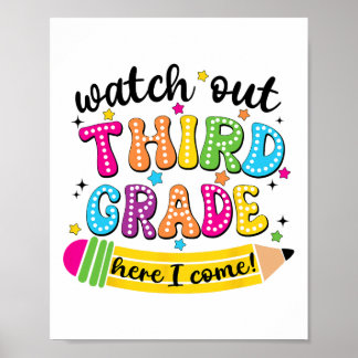 Pas op, groep 5 hier kom ik Eerste dag terug naar Poster