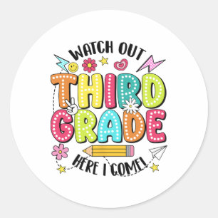 Pas op, groep 5 hier kom ik Eerste dag terug naar Ronde Sticker