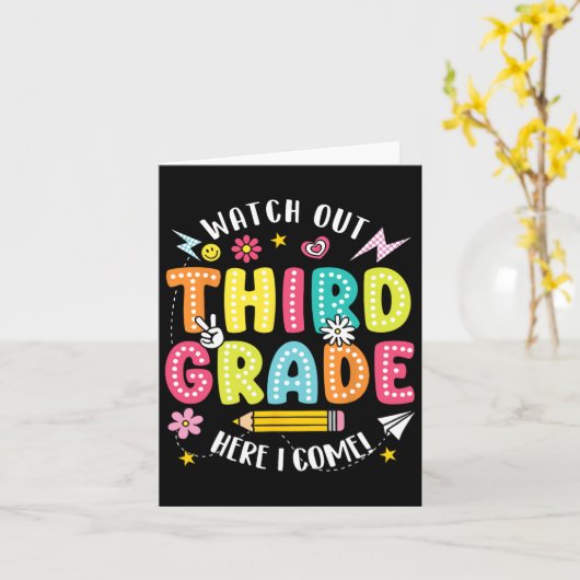 Pas op, groep 5 komt eraan Hallo 3e klas  Kaart (Gele Bloem)