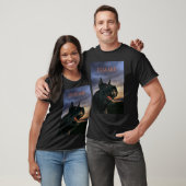 Pas op. Groot zwart hond T-shirt (Unisex)