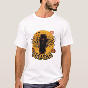 Pas op Halloween Kist Pompoen Vintage T-shirt Desi