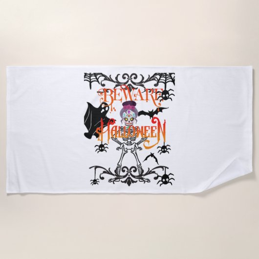 Pas op Halloween Strandlaken (Voorkant)