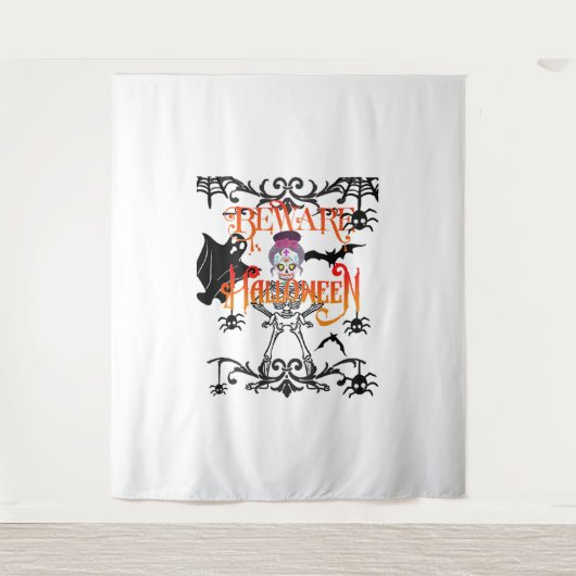 Pas op Halloween Wandkleed (Voorkant)