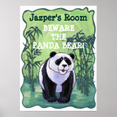 Pas op het Beer Panda Gepersonaliseerd Zaal Poster (Voorkant)
