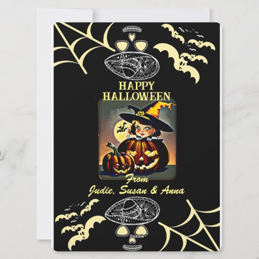 Pas op het heksenuur Freaky Halloween Feestdagenkaart (Achterkant)