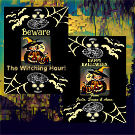 Pas op het heksenuur Freaky Halloween Feestdagenkaart