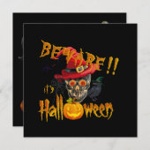 Pas op het is Halloween Creepy & Scary Party Bash Kaart (Voorkant / Achterkant)